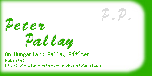 peter pallay business card